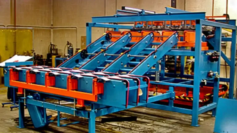 Automatic pallet stacker destacker system with vacuum lifts and layer separation for board handling operations