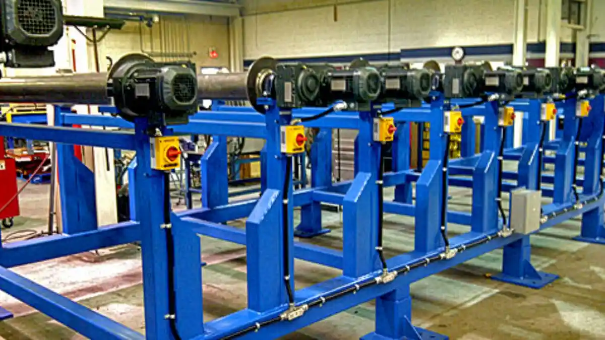 Heavy-duty steel coil and sheet handling system with roll-forming automation and stacking conveyors